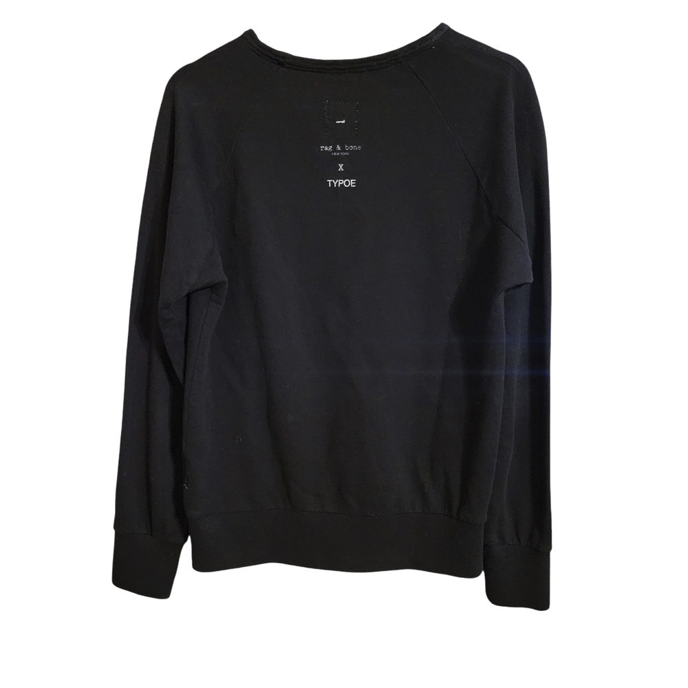 Rag & Bone Black Floral Oversized Pullover Sweatshirt - Picture 6 of 8